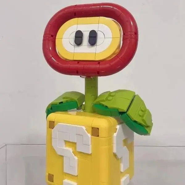 NEW MOC Piranha Plant Model  Assembled Building Block Brick, Fit Flame Flower