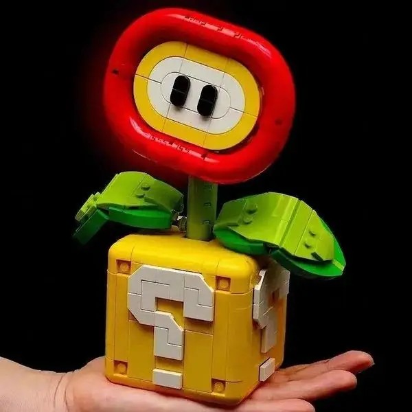 NEW MOC Piranha Plant Model  Assembled Building Block Brick, Fit Flame Flower
