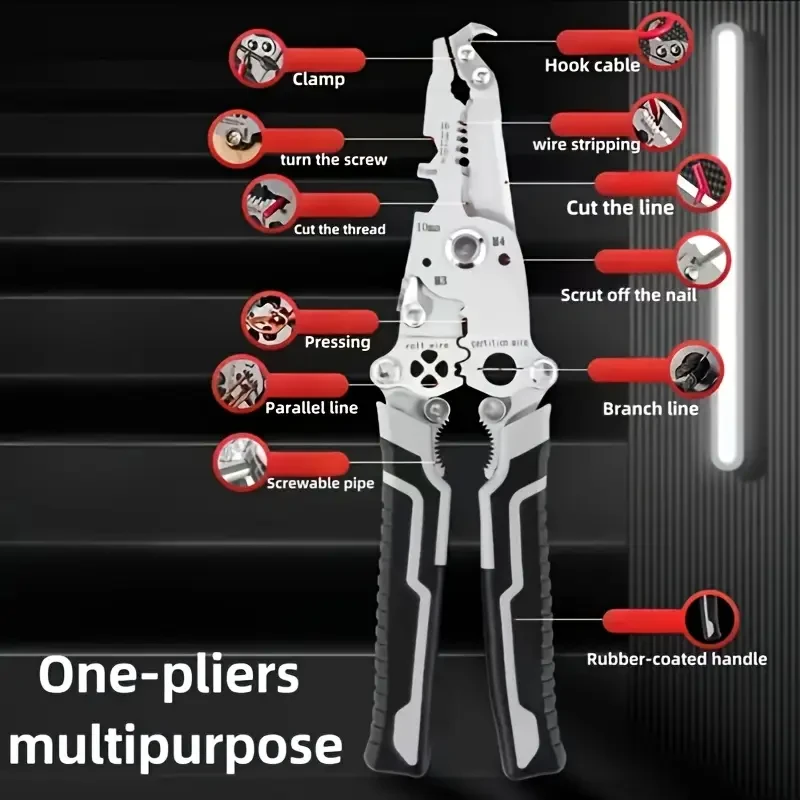 1PC18-in-1 Foldable Wire Stripper Manual Tool for Stripping