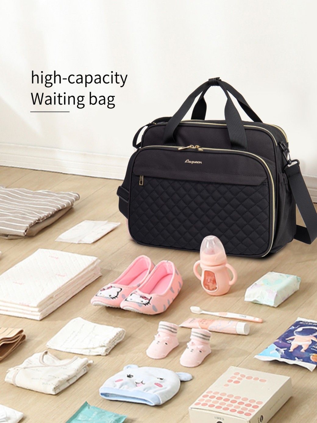Large Capacity Hand-carrying Multifunctional Crossbody Oxford Cloth Diaper Bag