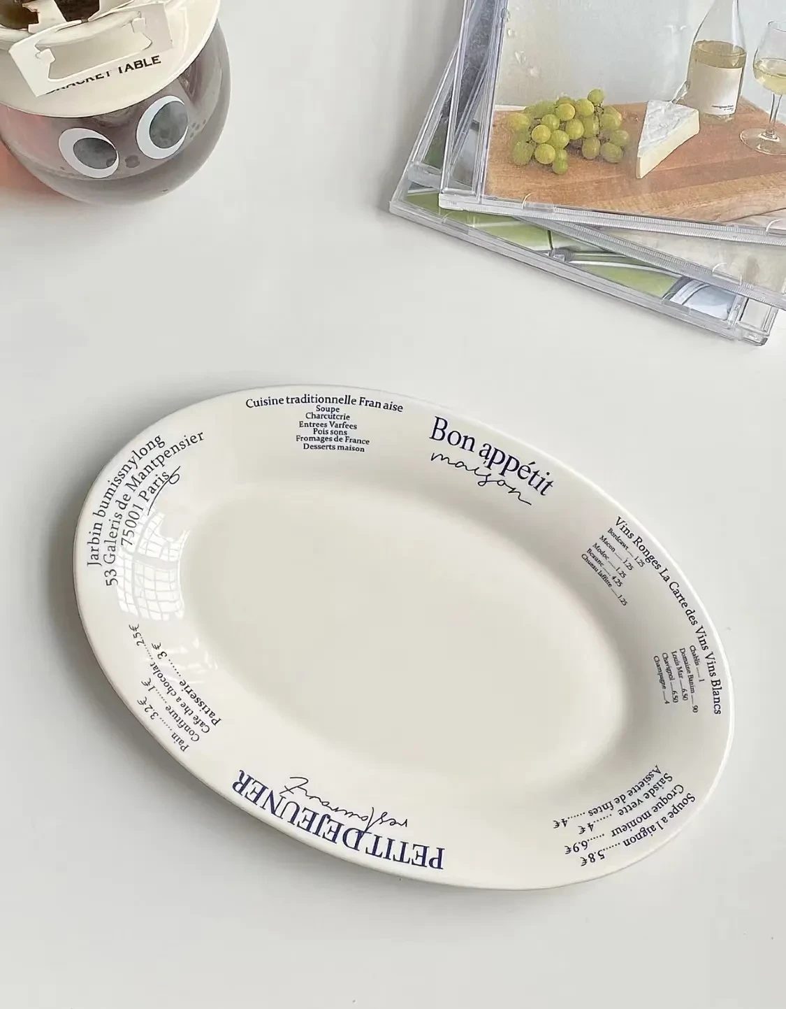 Ceramic Disc Oval Plate Dessert Plate Set For Breakfast