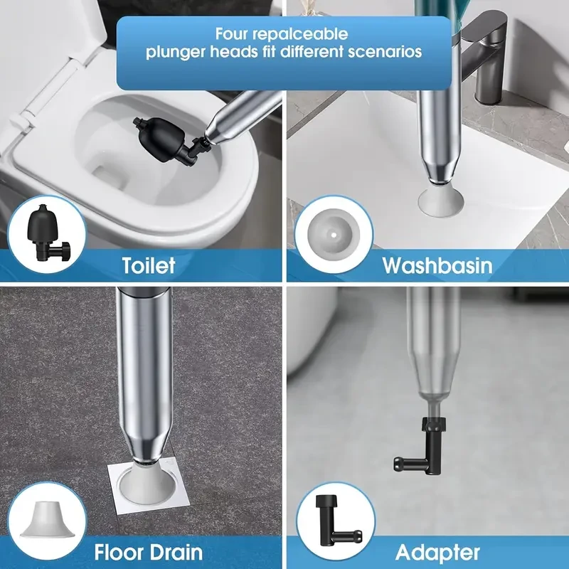 High-Pressure Air Toilet Plumbing Snake Set