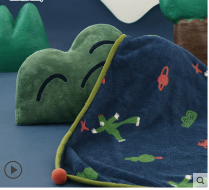 Nightwalking Giant Dual-purpose Pillow Blanket Two-in-one Coral Fleece