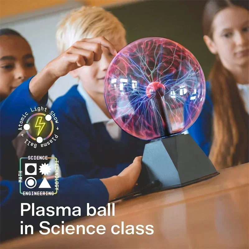 8-Inch Sound Control Magic Plasma Ball Lamp - LED Night Light