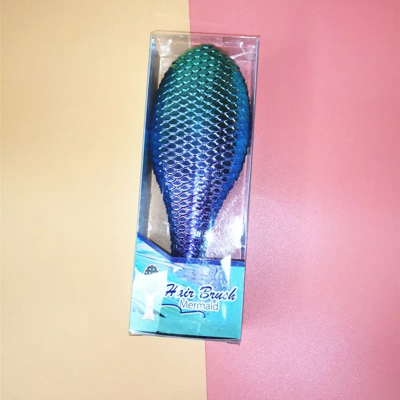 Electroplating Gradient Mermaid Massage Hairdressing Comb Anti-knot Deep