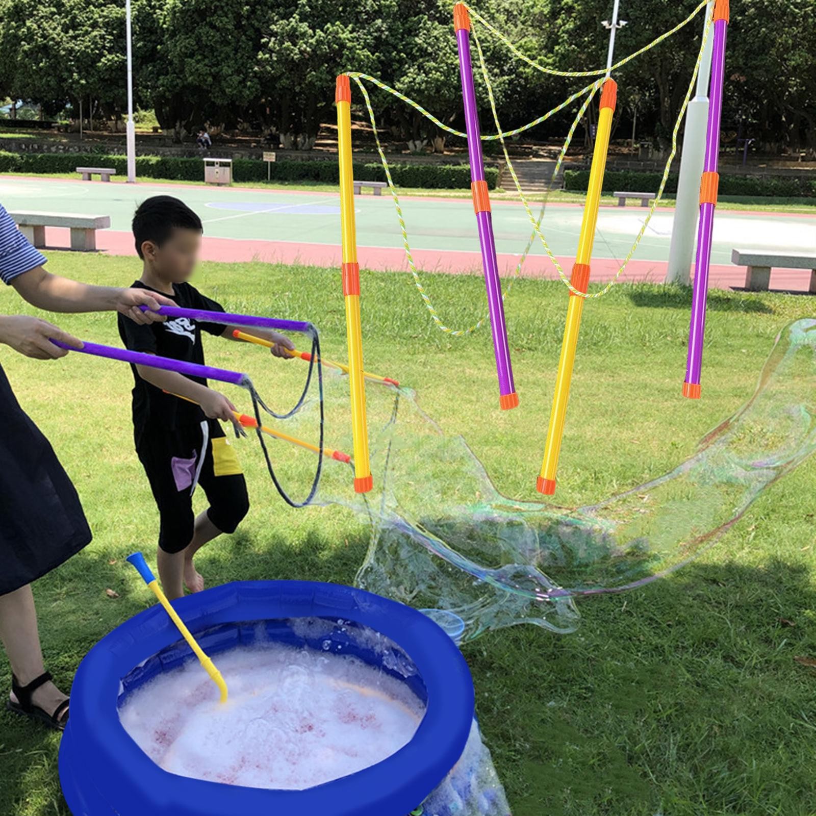 2 Large Bubble Wands - Summer Outdoor Activity Toys for Kids and Adults
