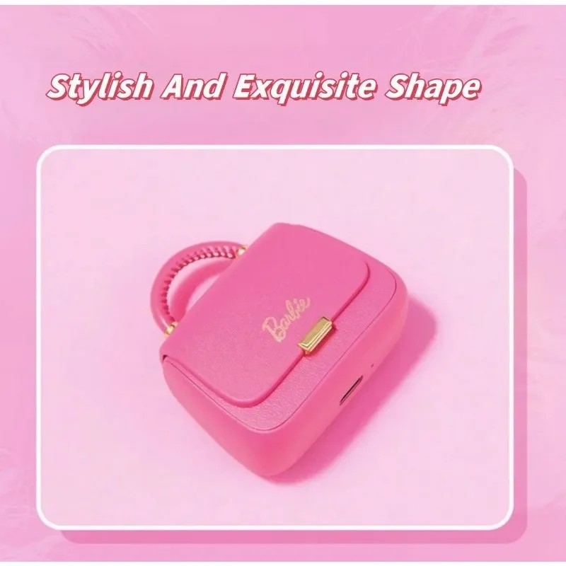 Genuine MINISO Barbie Series TWS Bluetooth Headphones  Pink Cute Creative Handbag Shape In-Ear Earplugs, Ideal Girls Holiday Gift