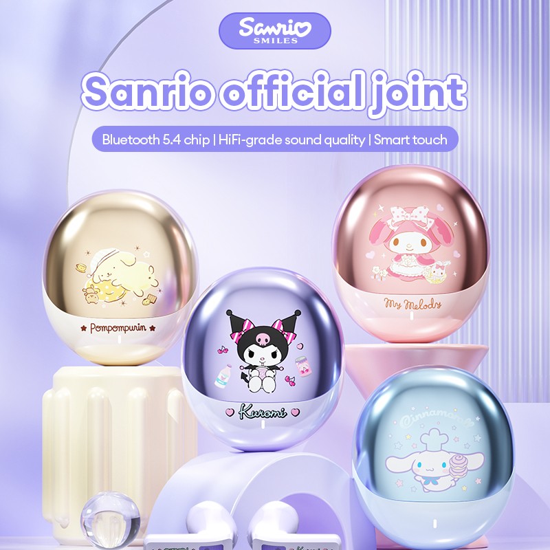 Miniso Sanrio BL02 Wireless Bluetooth 5.4 Earphones  Touch Control HD Call Earbuds with LED, Long Endurance Music Headphones, Cute Design