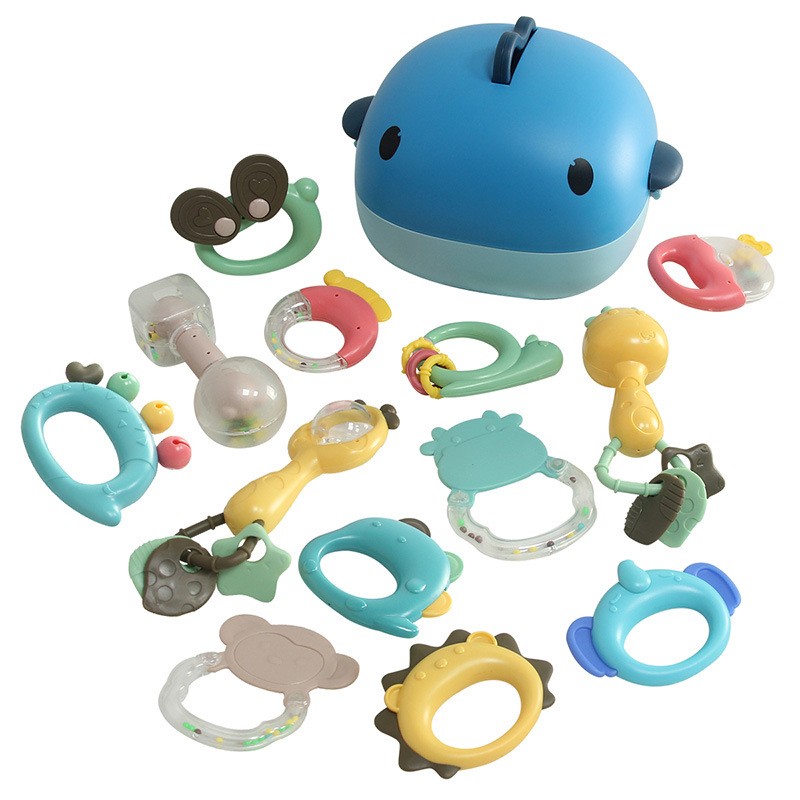 Montessori Teether Package Rattles For Babies Newborns 0 12 Months Educational Teethers For Teeth Hanging Girl Music Mobile Crib