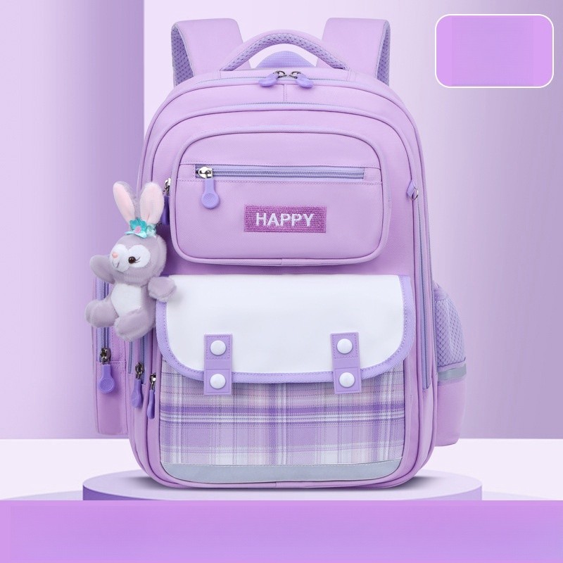 MINISO Disney LinaBell Student Bag  Kawaii StellaLou Waterproof Schoolbag with Cartoon Design, Large Capacity and Safety Reflectors Backpack