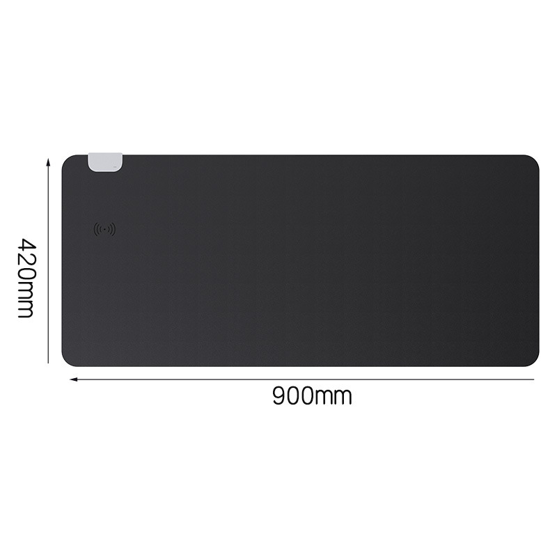 Wireless Fast Charging Large Leather Mouse Pad