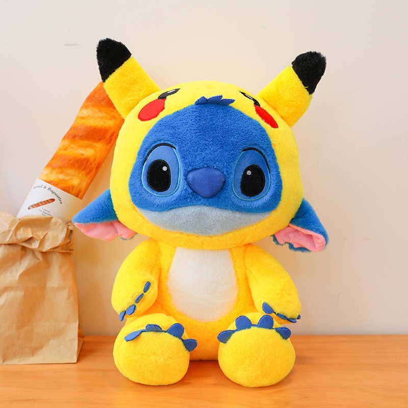 Giant Size Plush Stitch Pikachu Doll  Soft Stuffed Animal Pillow, Strawberry Bear Plush Toys, Perfect Gift for All Ages