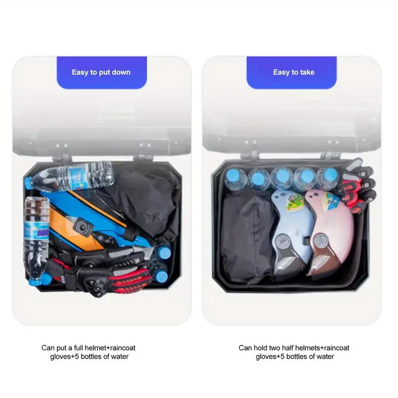 LIXADA 45L Motorcycle Rear Trunk – Waterproof Helmet & Luggage Storage Box