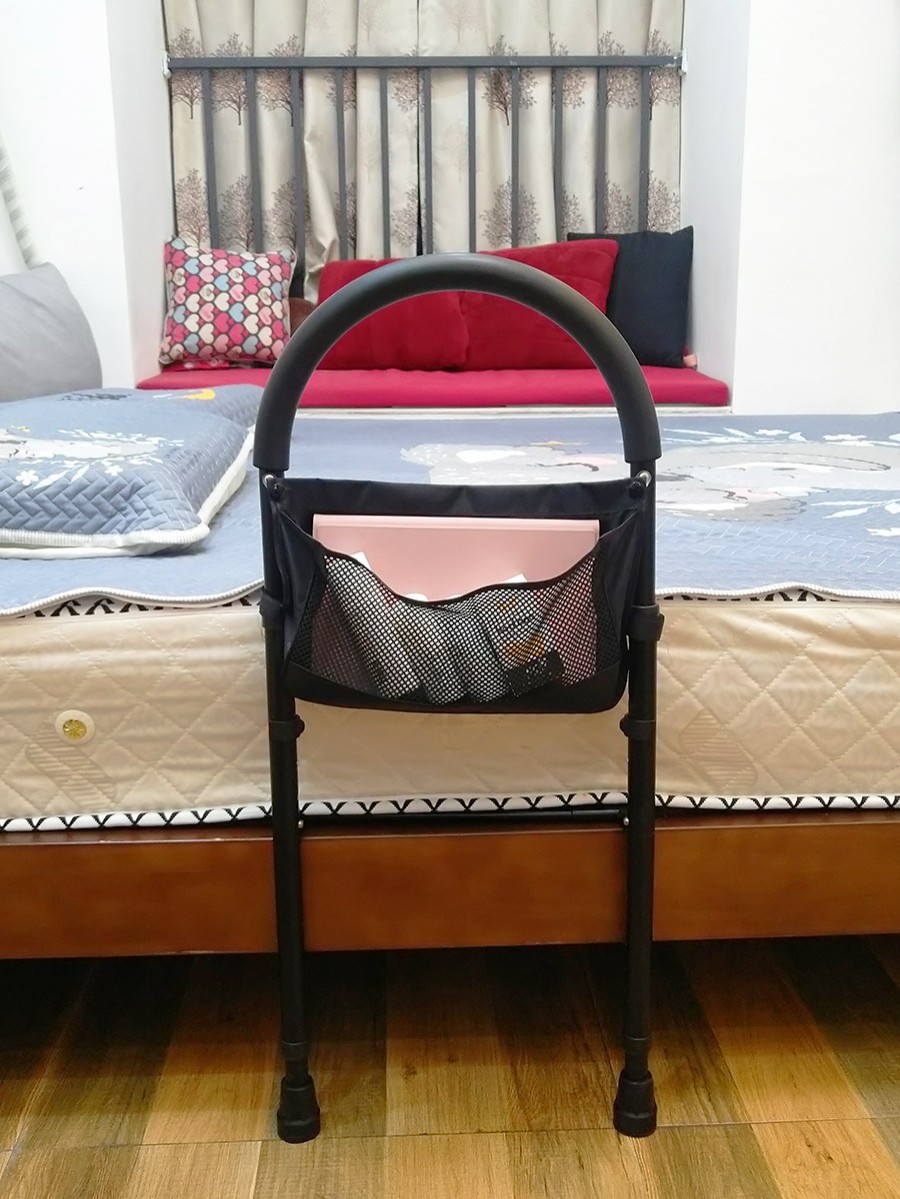 Black With Foot Pads Bedside Armrests With Leg Armrests Guardrail Elderly Pregnant Women Get Up Assist Frame Anti-fall Guardrail