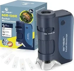 Kid's Portable Pocket Microscope with Adjustable 60-120x zoom