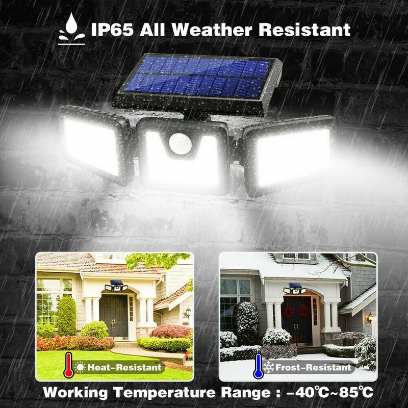 2 x Solar Wall Lights Wall Security Flood Lamp