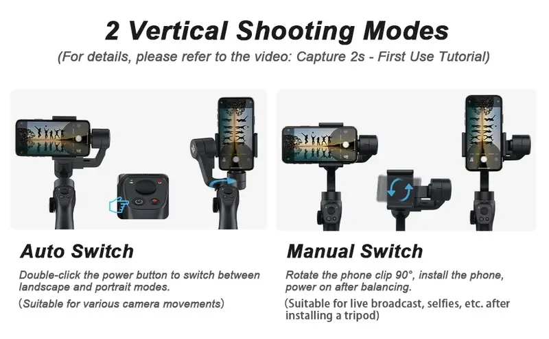 Capture 2s Combo 3-Axis Gimbal Phone Stabilizer