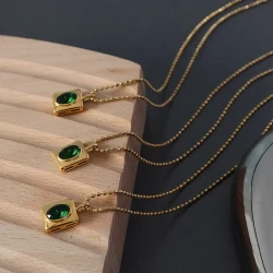 Light Luxury Oval Necklace Titanium Steel