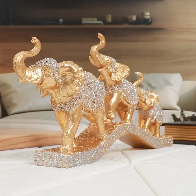 Tuoyuanjia Resin Elephant Figurines Set of 3