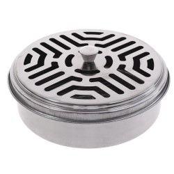Safe Metal Mosquito Coil Holder - Round Rack Plate for Spiral Incense Repellent