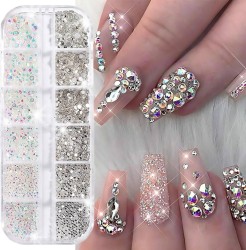 Diamond Fake Nails Domestic Rhinestones 12 Colors