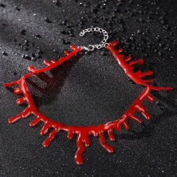 Halloween punk men and women blood drop necklace