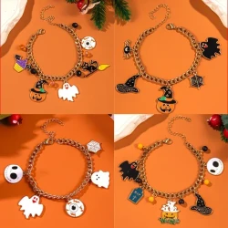 Halloween Ghost Pumpkin Necklace Horror Bracelet Necklace Jewelry