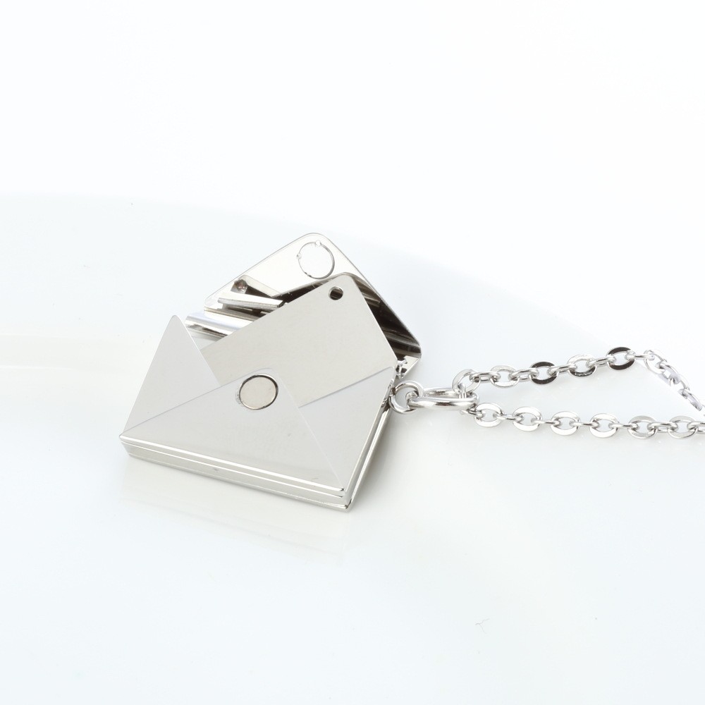 Peach Heart Envelope Necklace