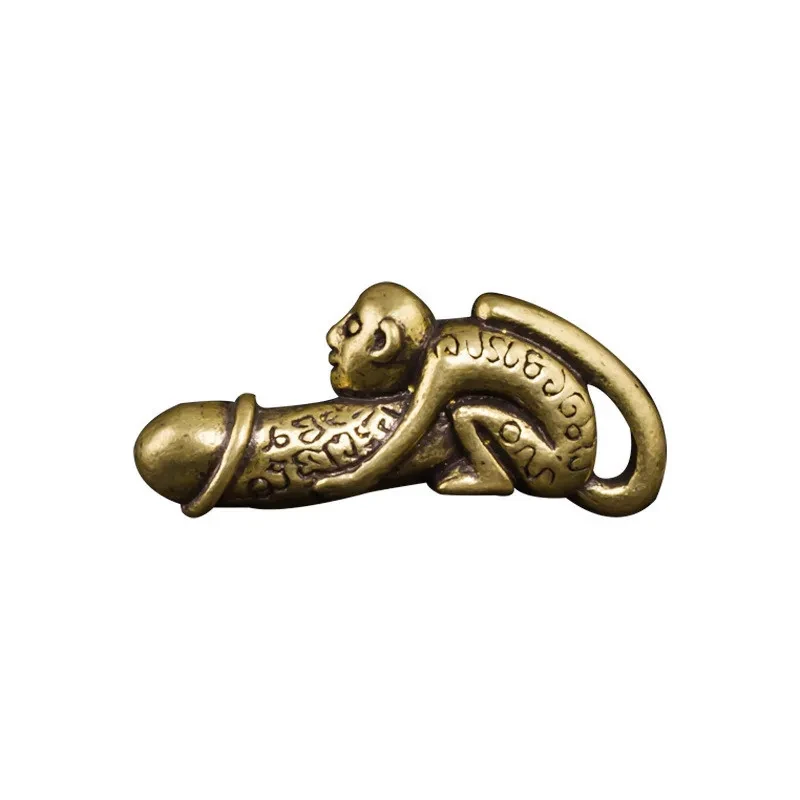Brass Zodiac Monkey Keychain Pendant