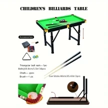 Adjustable Height Mini Pool Table Set â Folding Billiards Table with Iron Frame