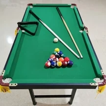 Adjustable Height Mini Pool Table Set â Folding Billiards Table with Iron Frame