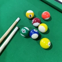 Adjustable Height Mini Pool Table Set â Folding Billiards Table with Iron Frame