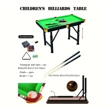 Adjustable Height Mini Pool Table Set â Folding Billiards Table with Iron Frame