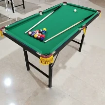 Adjustable Height Mini Pool Table Set â Folding Billiards Table with Iron Frame