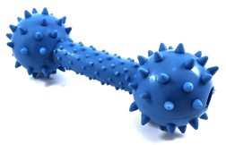 Dumbbell-Shaped Rubber Dog Chew Toy