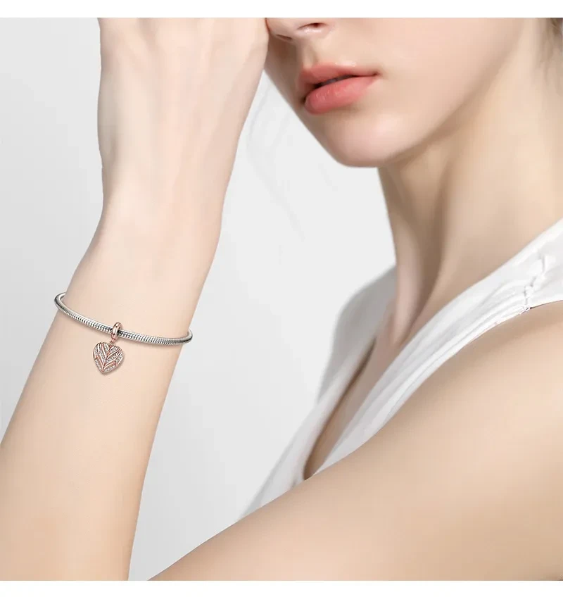 Feather Pendant 925 Sterling Silver Pendant Mother's Day Gift Necklace Diy Accessories