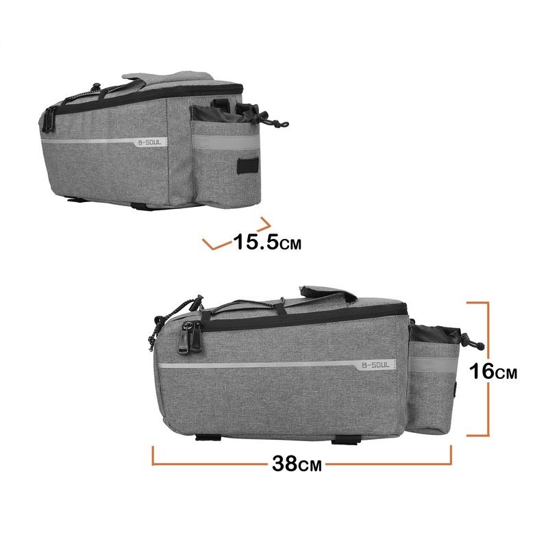 Bicycle Panniers Bag Bike Rear Rack Saddle Bags Grey