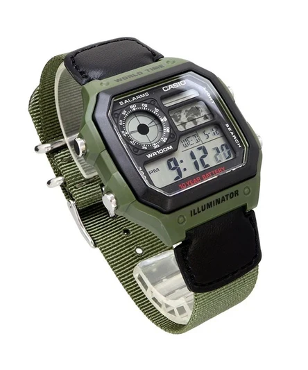 Casio World Time Alarm Digital AE-1200WHB-3BV Men's Watch