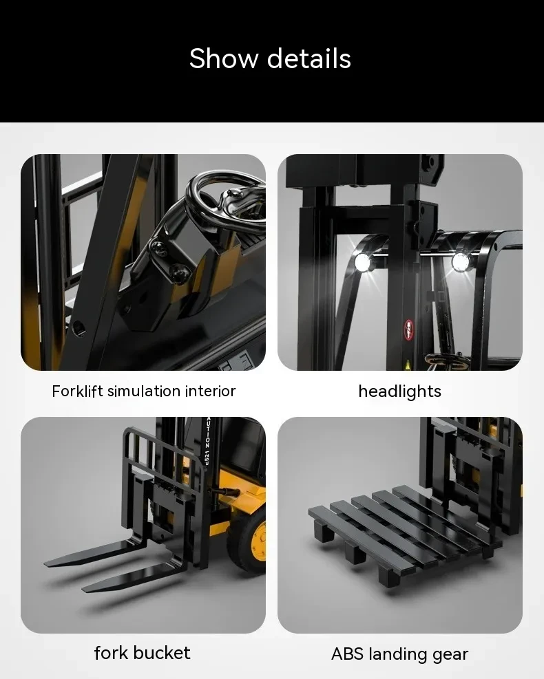 Remote Control Engineering Vehicle Lifting Forklift Simulation Electric Toy