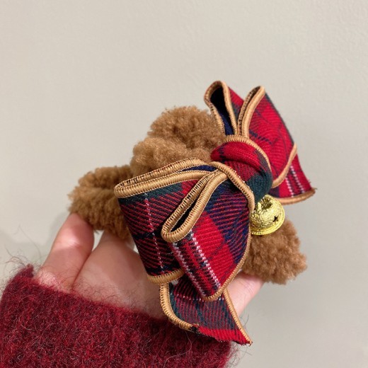 Christmas Bell Clip Cute Bow Headdress Plush Girl