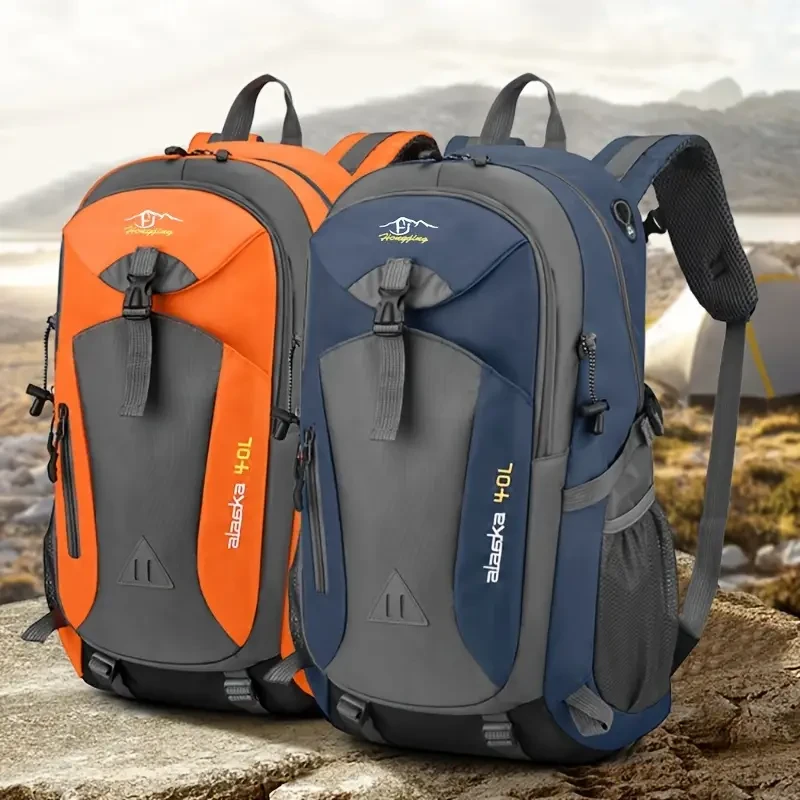 Unisex Professional & Multi Functional Camping Bags With Water Bottle Straps, Casual Zip Up Lightweight Backpacks