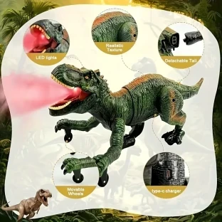 Remote Control Tyrannosaurus Rex Dinosaur Toy – Glowing Spray