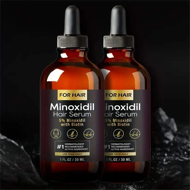 Minoxidil 5% Basic Care Topical Solution 30ml, 2-Pack - Fast Hair Regrowth Treatment For Men & Women, Stops Hair Thinning And Promotes New Growth