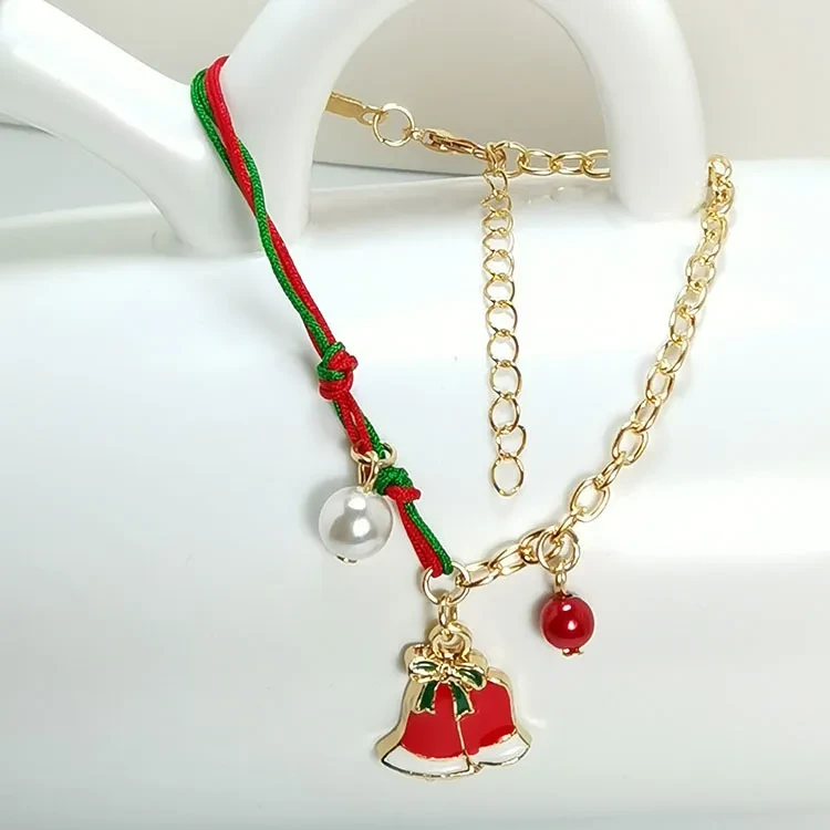 New Christmas Snowman Santa Claus Tree Snowflake Elk Bracelet Christmas Gift Charm Bracelet Chain Pendant For Women