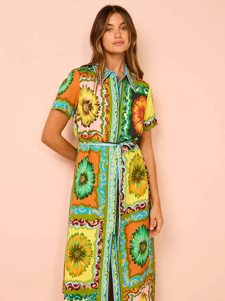 Women's High Profile Fashion Printed Lace-up Dress