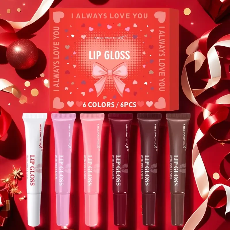6pcs MISS FACTORX Lip Gloss Set for Women