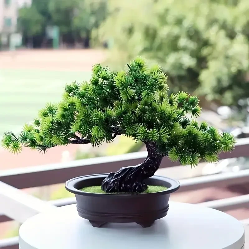 Get Well Faux Pine Bonsai Tree - Artificial Tabletop Greenery