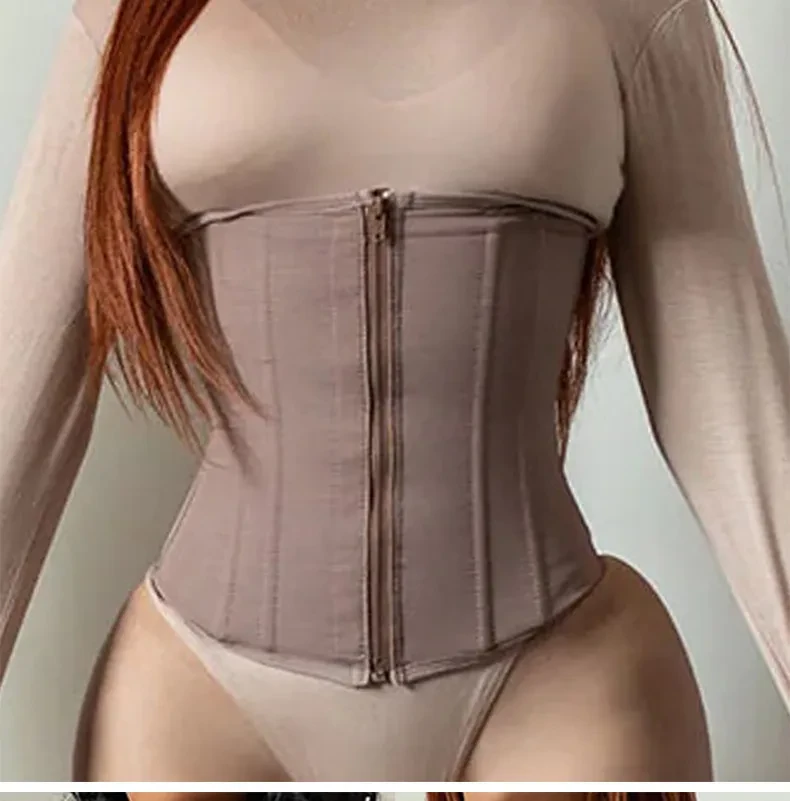 Plus Size Zipper Breasted 9 Bone Waist Seal Corset