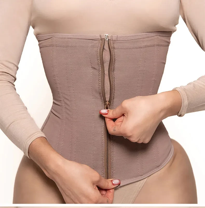 Plus Size Zipper Breasted 9 Bone Waist Seal Corset