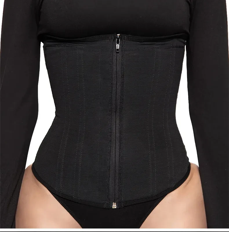 Plus Size Zipper Breasted 9 Bone Waist Seal Corset
